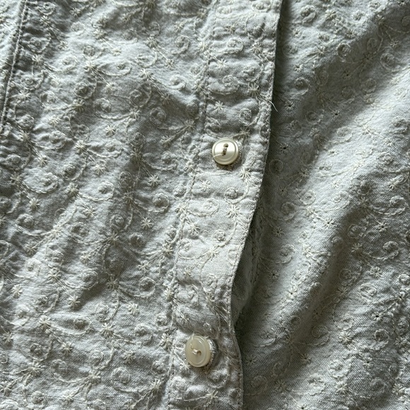 Liz Claiborne Vintage Linen Cotton Shirt Size 14 | | Textured Button-Up | - Picture 4 of 7